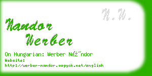 nandor werber business card